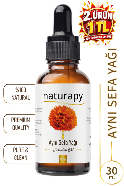 Aynı Sefa Yağı (Calendula Oil) Maserasyon | Ekstraksiyon Yağı 30 ml Damlalıklı Cam Şişe
