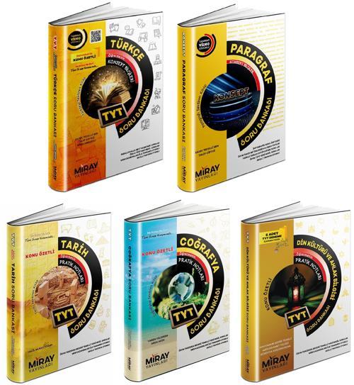 Miray 2024 Tyt Türkçe + Paragraf + Tarih + Coğrafya + Din Soru Seti 5 Kitap