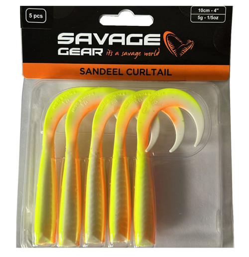 LB Sandeel Curltail 10cm Lemon Back 5 Adet Sahte Balık