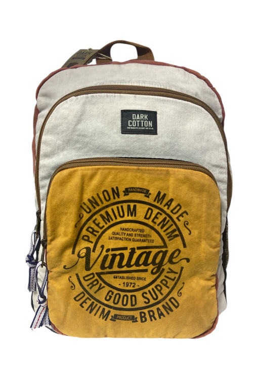Kaliteli Vintage Salaş Yıkama Kumaş Disayn Günlük Gezi Okul Sırt Çantası 30cmX40cm