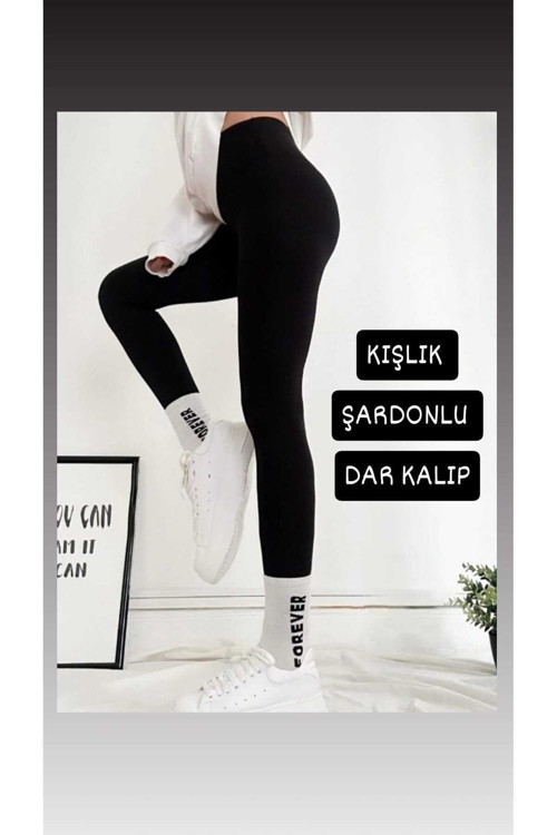 Oys Şardonlu Dalgıç Kumaş Dar Paça Dar Kalıp Kışlık Kadın Tayt