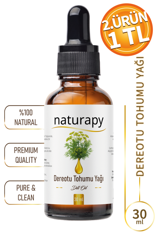 Dereotu Yağı (Dill Oil) Maserasyon | Ekstraksiyon Yağı 30 ml Damlalıklı Cam Şişe