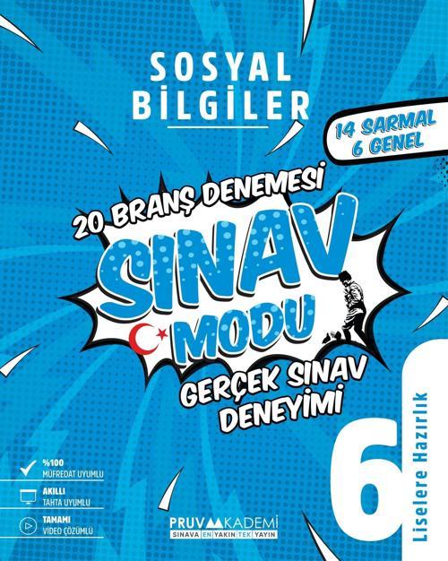 Pruva Akademi 6. Sınıf Sosyal Bilgiler Sınav Modu Deneme Sınavı 2023
