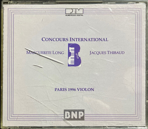 CD Concours International Paris 1996 Violin Double CD