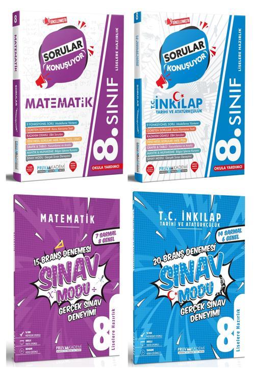 Pruva Akademi 8. Sınıf Matematik + İnkılap Sorular Konuşuyor + Deneme Seti 4 Kitap 2023