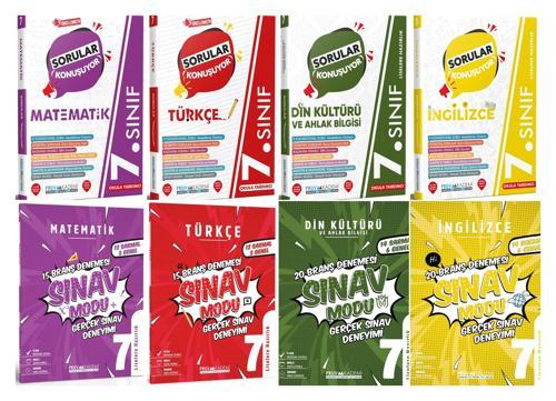 Pruva Akademi 7. Sınıf Matematik + Türkçe + Din + İngilizce Sorular Konuşuyor + Deneme Seti 8 Kitap 2023
