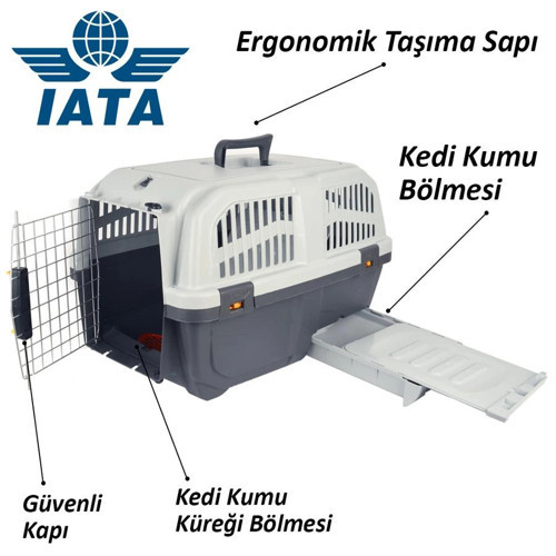 -3 Tuvaletli Kedi Seyahat Taşıma Çantası 60x40x39cm