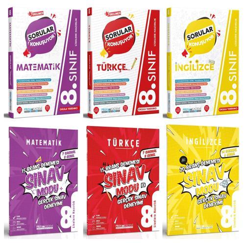 Pruva Akademi 8. Sınıf Matematik + Türkçe + İngilizce Soru + Deneme Seti 6 Kitap 2023