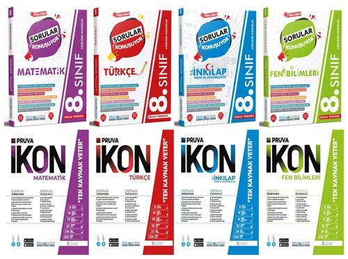 Pruva Akademi 8. Sınıf Matematik Türkçe Fen İngilizce Soru + Defter Seti 8 Kitap 2023