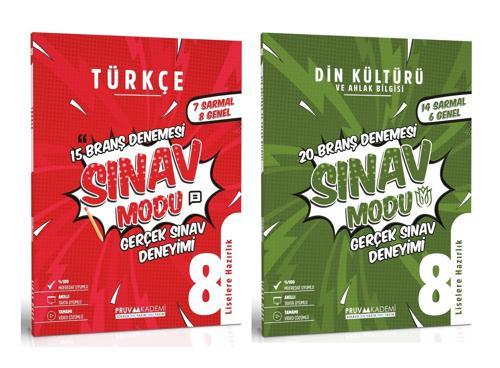 Pruva Akademi 8. Sınıf Türkçe + Din Kültürü Sınav Modu Deneme Seti 2 Kitap 2023