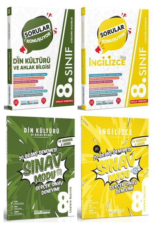 Pruva Akademi 8. Sınıf Din Kültürü + İngilizce Deneme + Soru Seti 4 Kitap 2023
