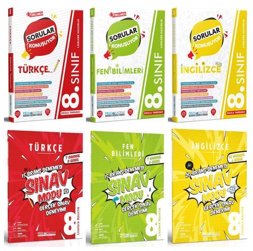 Pruva Akademi 8. Sınıf Türkçe + Fen + İngilizce Sorular Konuşuyor + Deneme Seti 6 Kitap 2023