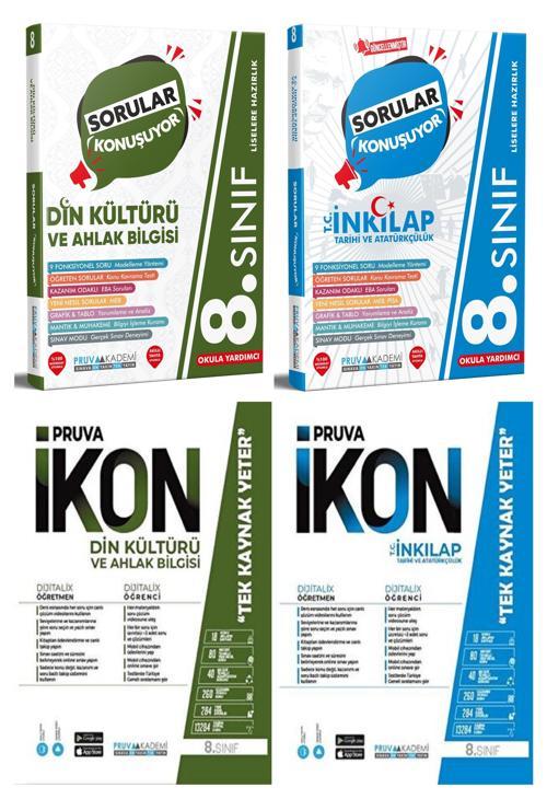 Pruva Akademi 8. Sınıf Din Kültürü + İnkılap Defter + Soru Seti 4 Kitap 2023