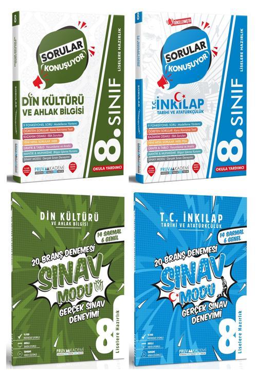 Pruva Akademi 8. Sınıf Din Kültürü + İnkılap Deneme + Soru Seti 4 Kitap 2023