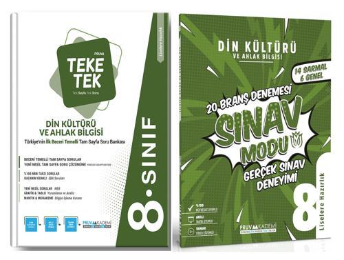 Pruva Akademi 8. Sınıf Din Kültürü Teke Tek Soru + Sınav Modu Deneme Seti 2 Kitap 2023
