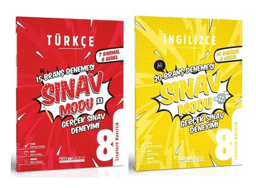 Pruva Akademi 8. Sınıf Türkçe + İngilizce Sınav Modu Deneme Seti 2 Kitap 2023