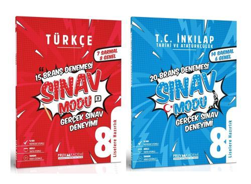 Pruva Akademi 8. Sınıf Türkçe + İnkılap Sınav Modu Deneme Seti 2 Kitap 2023