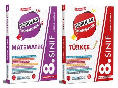 Pruva Akademi 8. Sınıf Türkçe + Matematik Sorular Konuşuyor Seti 2 Kitap 2023