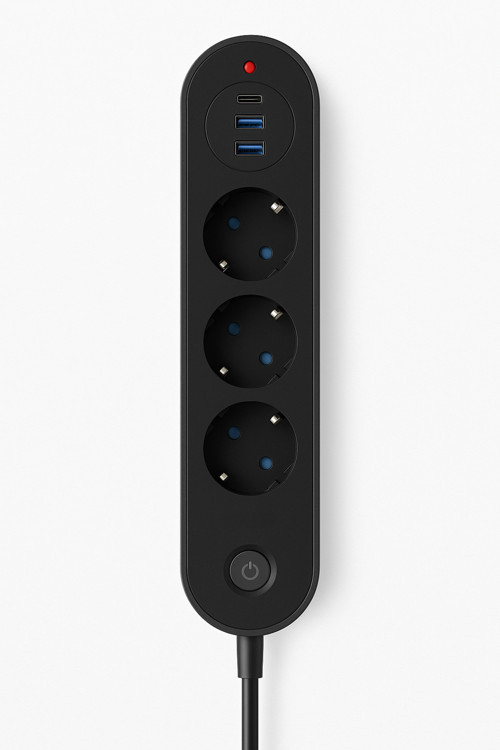 Termal Akım Korumalı 3lü Priz 2usb 1usbc 2mt Kablo Aç Kapa Anahtar 2500 Watt