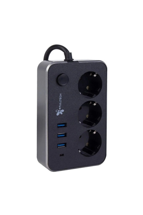 Termal Akım Korumalı Isıya Dayanıklı (3LÜ PRİZ 2XUSB 1TYPE-C) 2 Metre Kablo Aç Kapa Anahtarlı