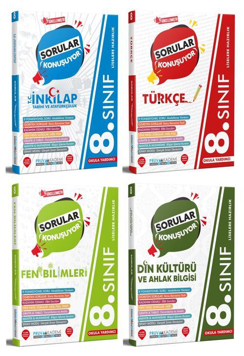 Pruva Akademi 8. Sınıf İnkılap + Türkçe + Fen + Din Soru Seti 4 Kitap 2023