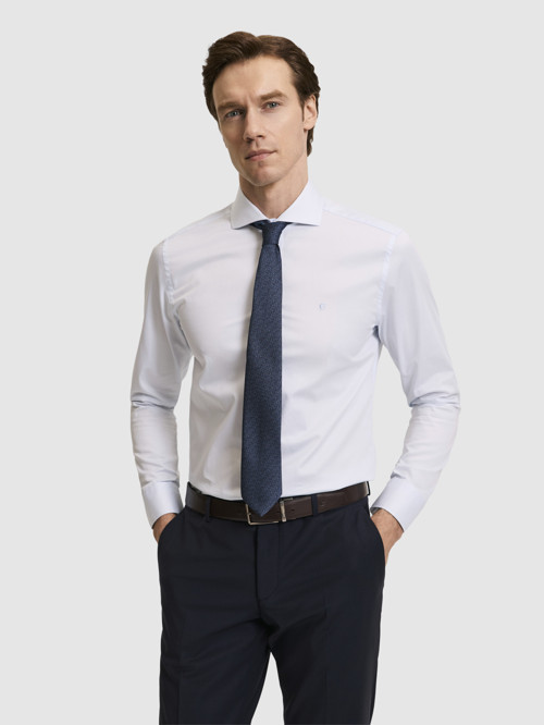 Açık Mavi Slim Fit Pamuk Klasik Gömlek