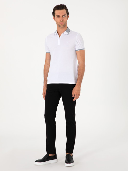 Siyah Slim Fit Kanvas Pantolon