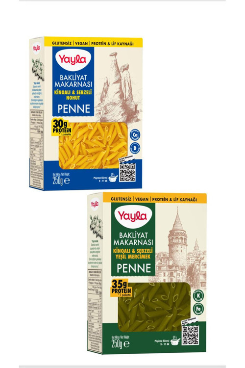 Diyet Dostu Makarna! Proteinli Penne Makarna 260g – Kinoa & Nohut / Yeşil Mercimek 2 li Paket