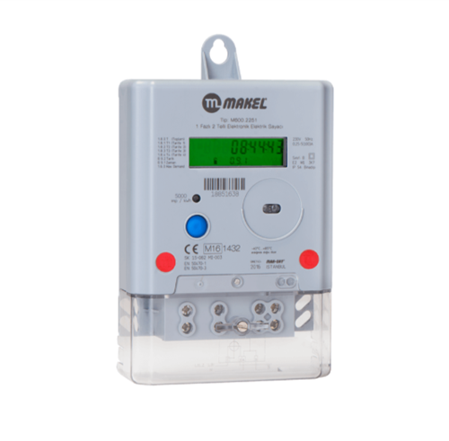 M710.K0Y.2251.Rs485 Monofaze Elektrik Sayacı, Haberleşmeli Tek Yönlü, 1 Fazlı, 2 Telli, 5(100)A - 24 Adet