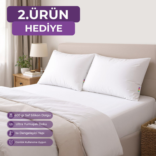 Mikro Silikon Uyku Yastığı - 600 Gram (2. ÜRÜN HEDİYE) - DaySoft Serisi