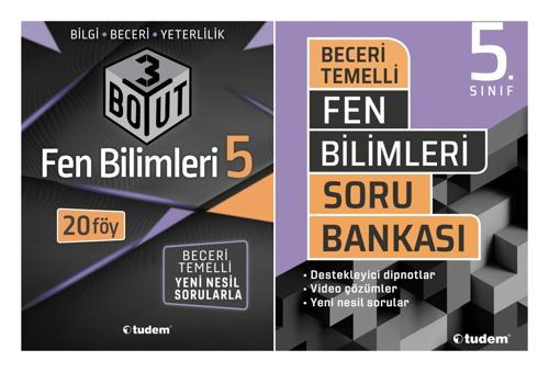 Tudem 5. Sınıf Fen Bilimleri 3 Boyut + Beceri Temelli Soru Seti 2 Kitap 2023