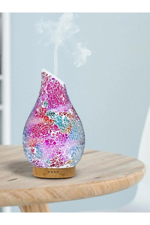 Hava Nemlendirici Aromaterapi Ev Ofis Kokusu Led Işıklı Desenli Dekoratif Modern Şık Zaman Ayarlı