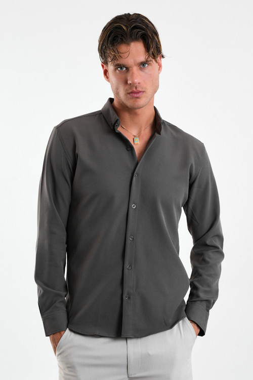 Flex Slim Fit Yumuşak Kolay Ütü Nefes Alan Erkek Gömlek