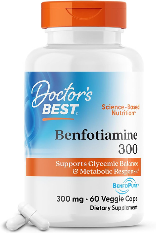 Benfotiamine 300 with BenfoPure, Helps Maintain Healthy Glucose Metabolism 300 mg, 60 Veggie Caps