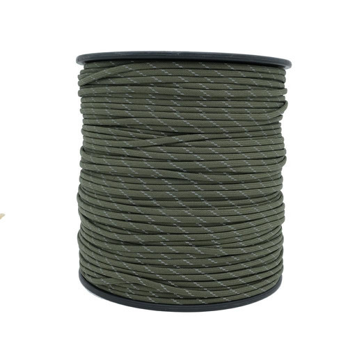 Bileklik,Outdoor 4 mm Reflektörlü Paracord İp No:49 10 Metre Haki