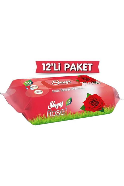 Gül Kokulu Islak Havlu 90 Yaprak x 12 Adet