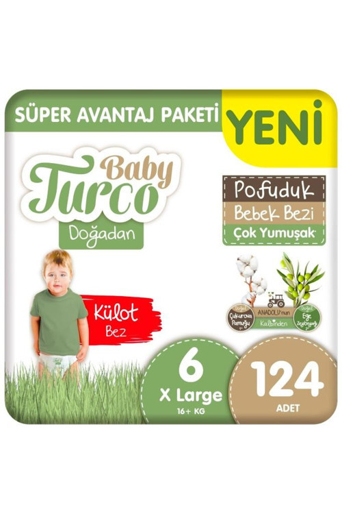 Doğadan Süper Avantaj Paketi Pofuduk Külot Bez 6 Numara Xlarge 124 Adet