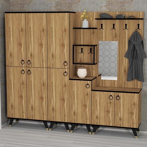 Sonia - 5 - 2 - 3 - 4 Sn04 Ayakkabılık Vestiyer Portmanto Çam