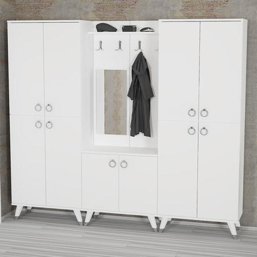 Sonia - 5 - 4 - 4 Sn01 Ayakkabılık Vestiyer Portmanto Beyaz