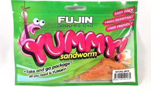 FUJIN Yummy Sandworm 7cm LRF Silikonu Pearl White Glow