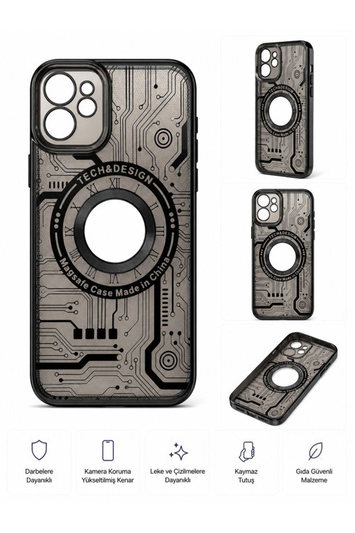 iPhone 11 UYUMLU SİYAH ŞEFFAF RENKLİ KILIF