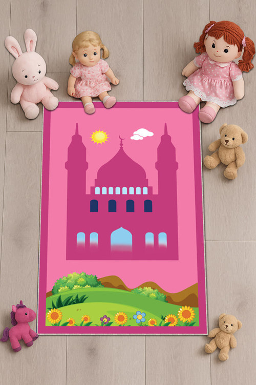 Pembe Cami Temalı Kız Çocuk Seccadesi CS05