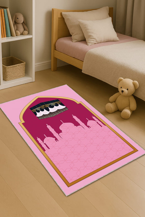 Pembe Cami Temalı Kız Çocuk Seccadesi CS29