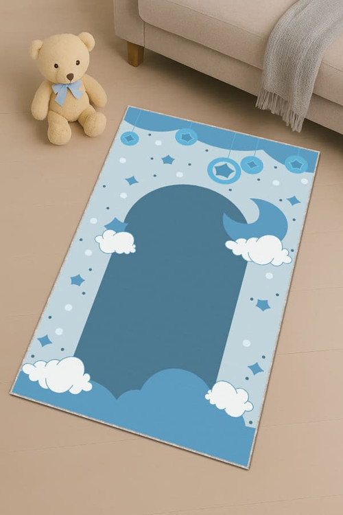 Mavi Kandilli Unisex Çocuk Seccadesi CS30