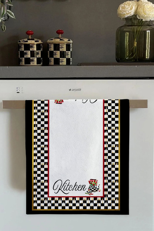 Beyaz Damalı Fırın Mutfak Havlusu 30x50cm