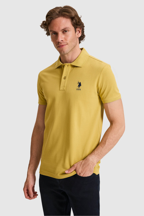 Erkek Slim Fit Polo Yaka Yeşil Basic Tişört 50326920-VR235