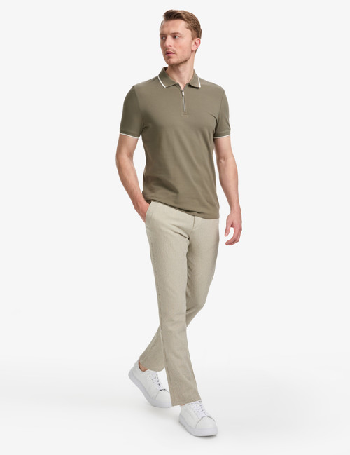 Haki Slim Fit Gofre Yazlık Kanvas Pantolon 50305235-VR027