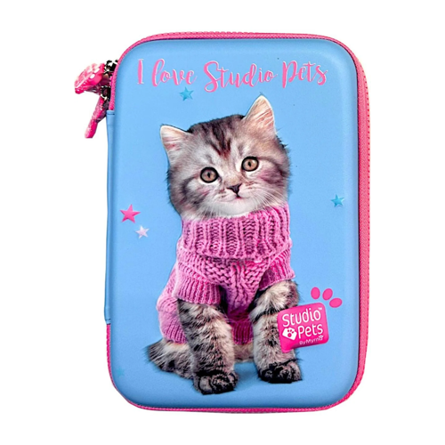 PT-7785 eva kalem çantas KEDİLİ-MAVİ