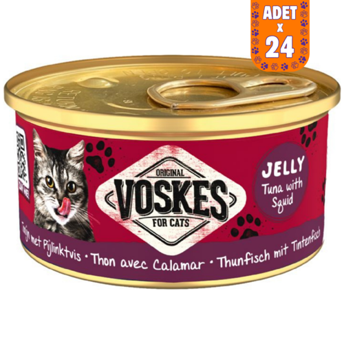 Ton Balıklı ve Kalamarlı Kedi Konservesi 24x85 Gr
