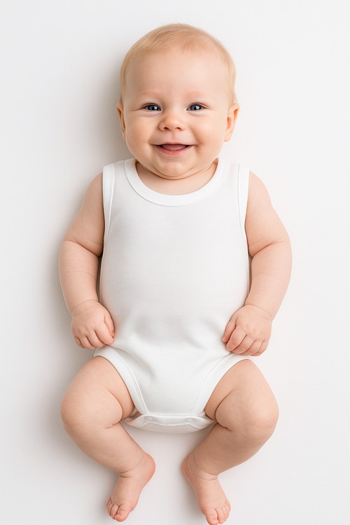 Bebek Atlet Zıbın %100 Pamuklu Yazlık Body Bebek İç Giyim Çıtçıtlı Badi Kolsuz Unisex Beyaz